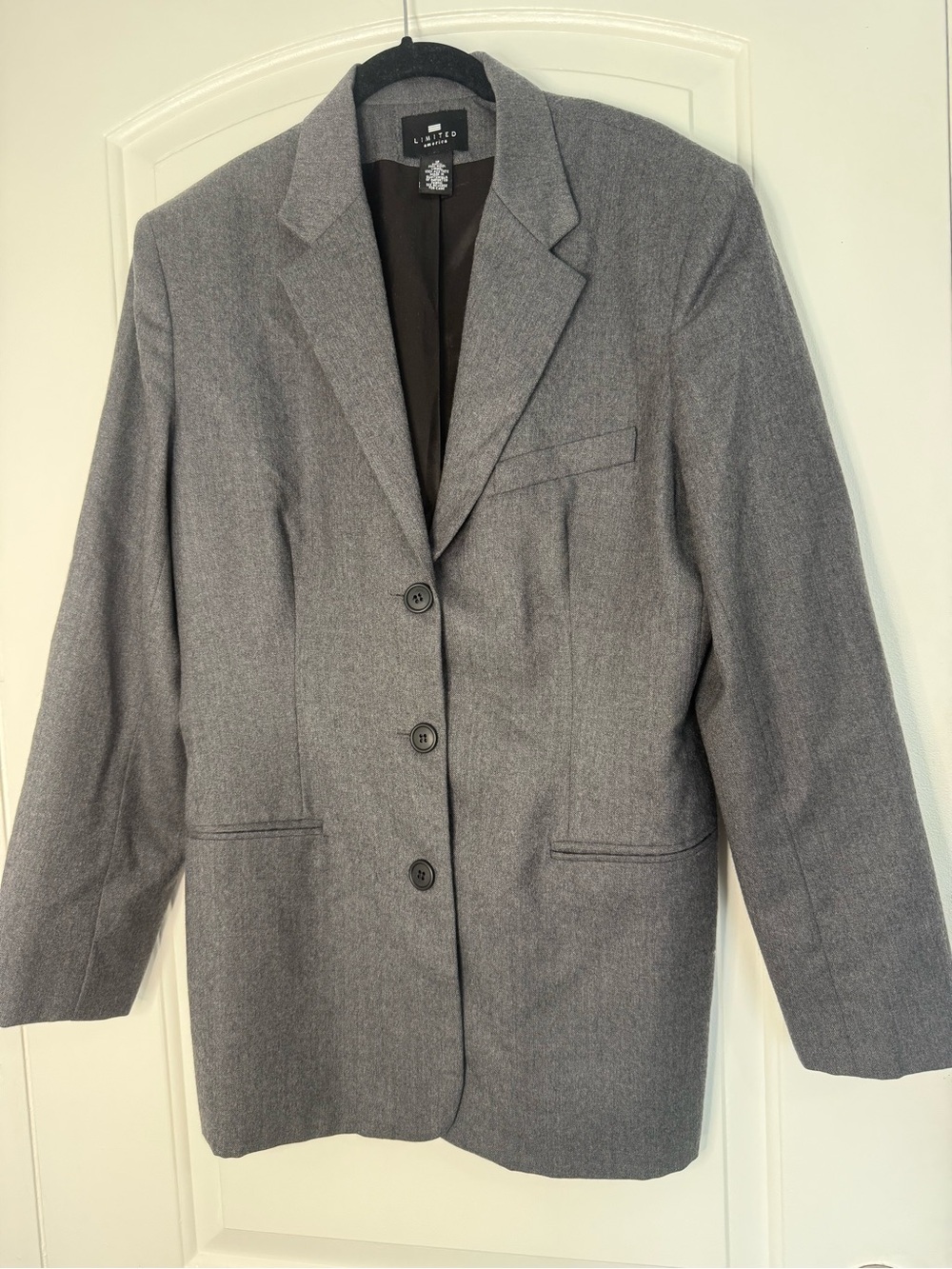 VTG Limited America 100% Wool Gray Blazer Jacket 3-Button Suit Coat Women’s 12
